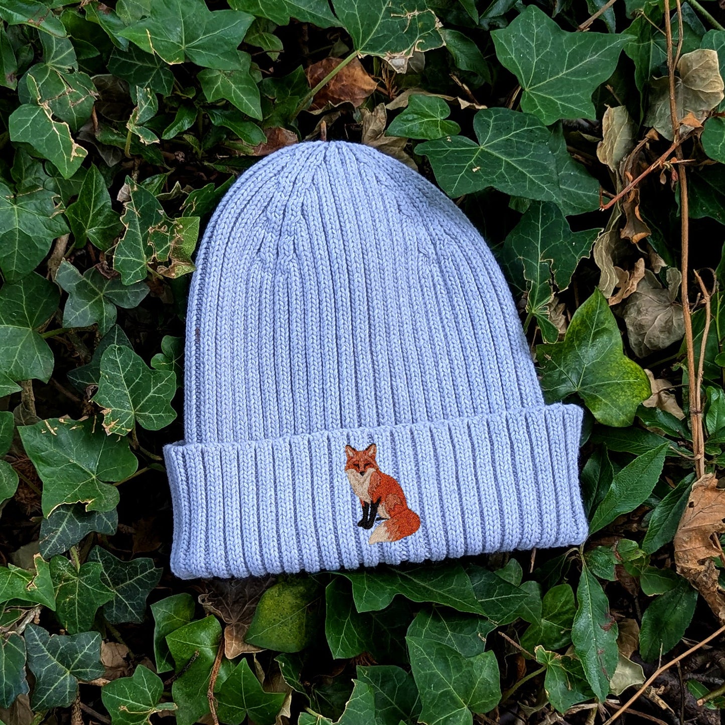 Fox Embroidered Kids Beanie (3 - 7 years)