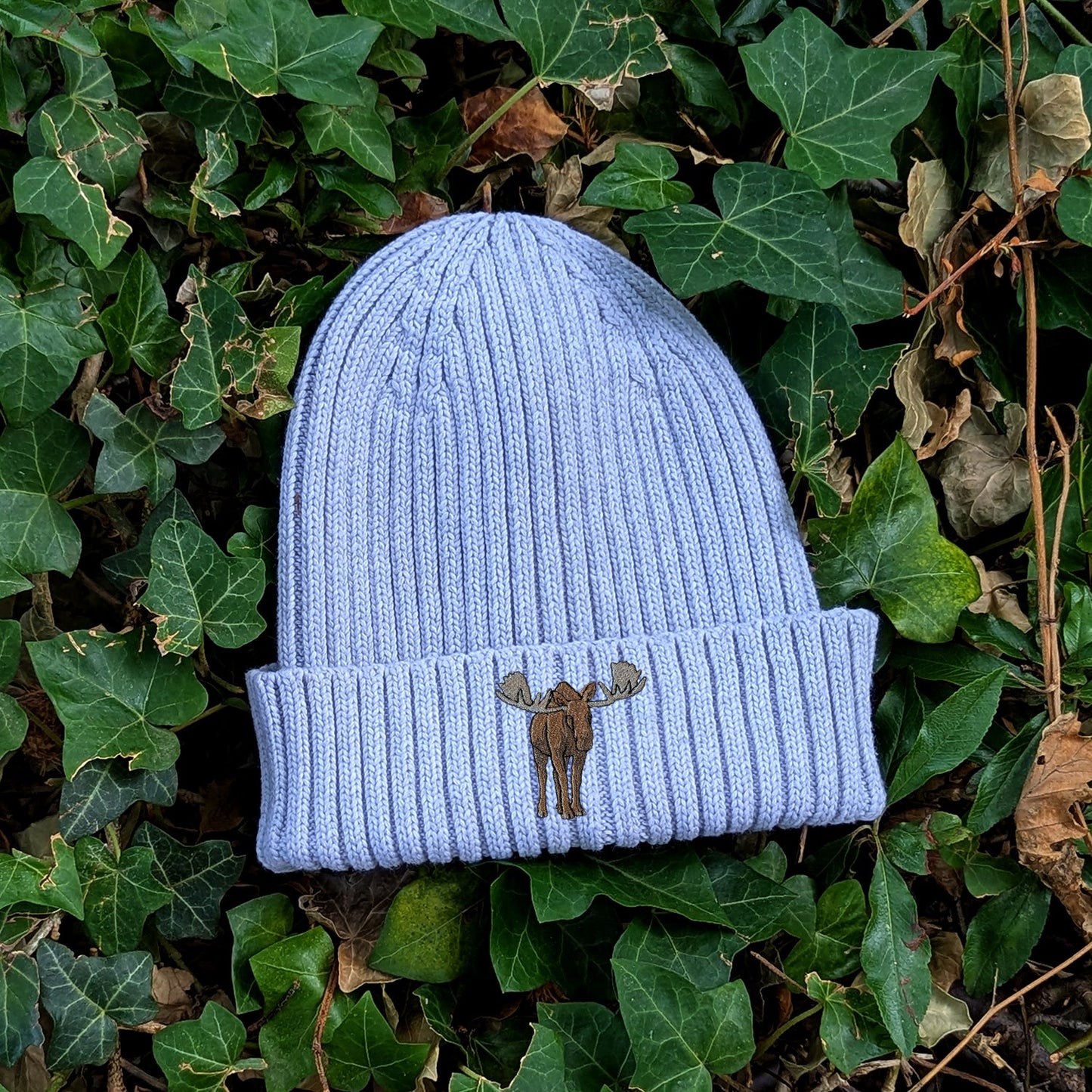 Moose Embroidered Kids Beanie (3 - 7 years)