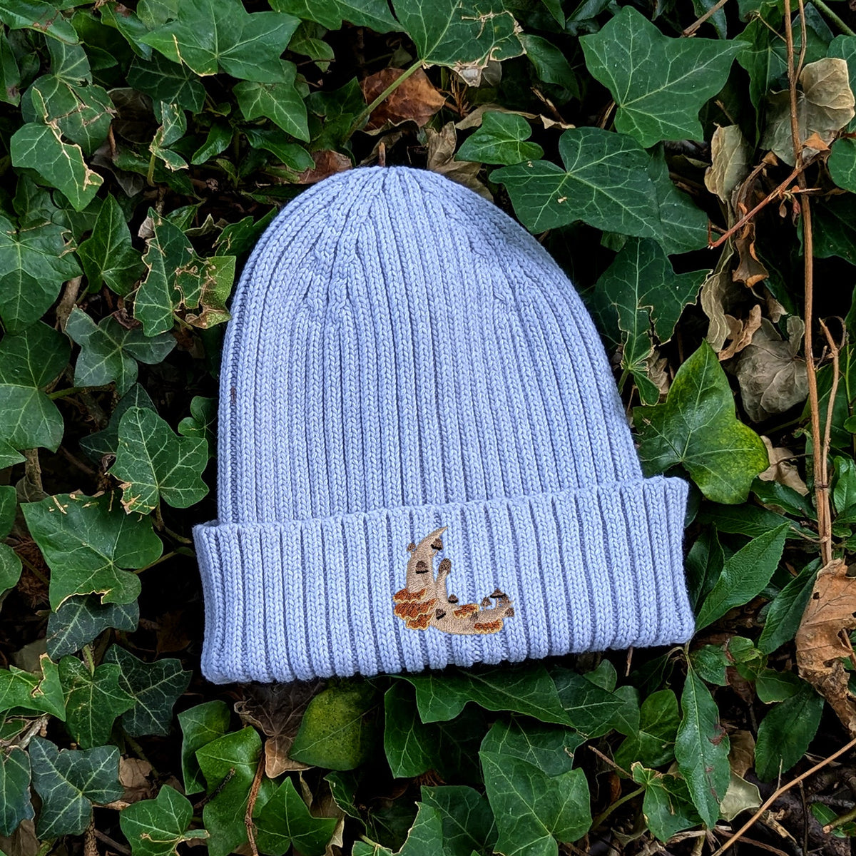 Mushroom Moon Crescent Embroidered Kids Beanie (3 - 7 years)