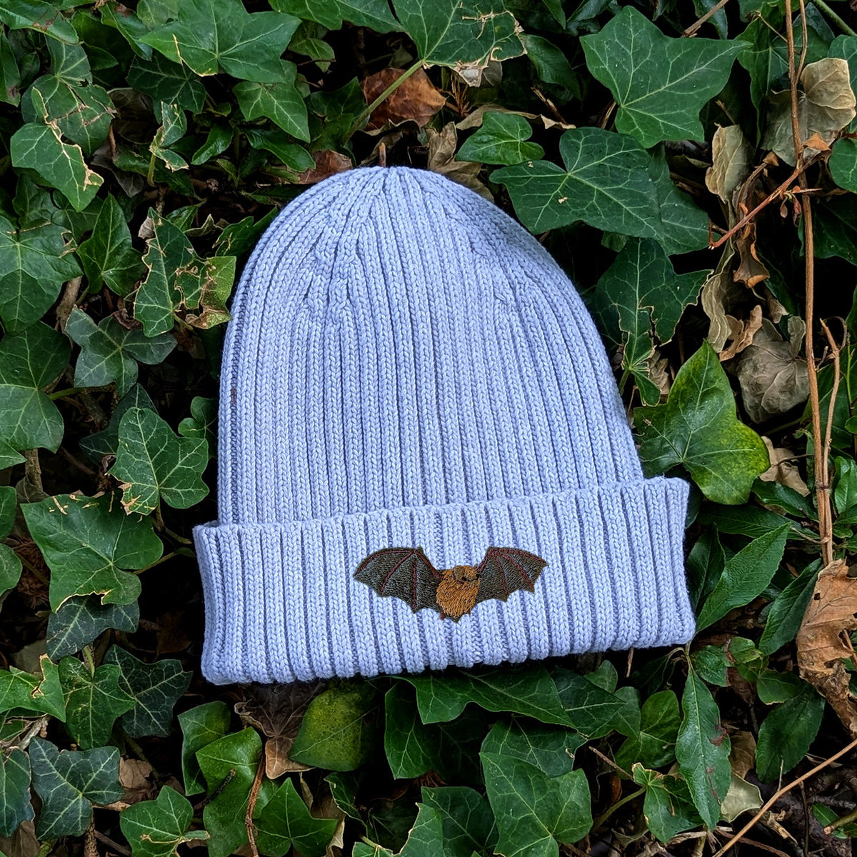 Noctule Bat Embroidered Kids Beanie (3 - 7 years)