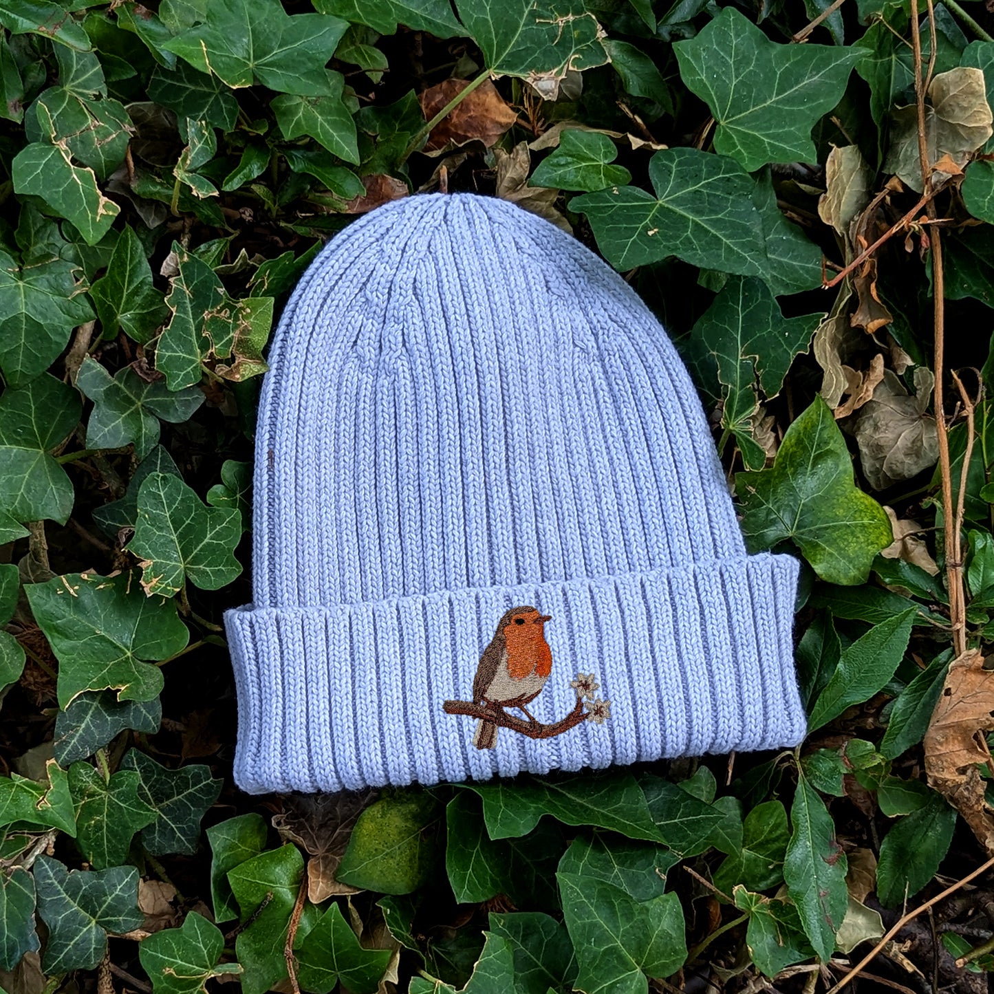 Robin Embroidered Kids Beanie (3 - 7 years)