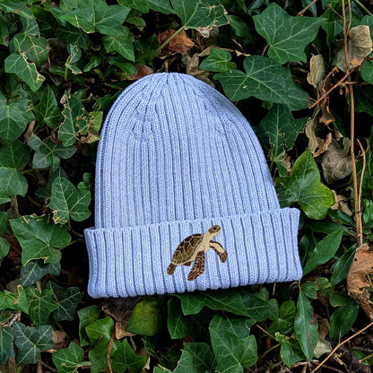 Sea Turtle Embroidered Kids Beanie (3 - 7 years)