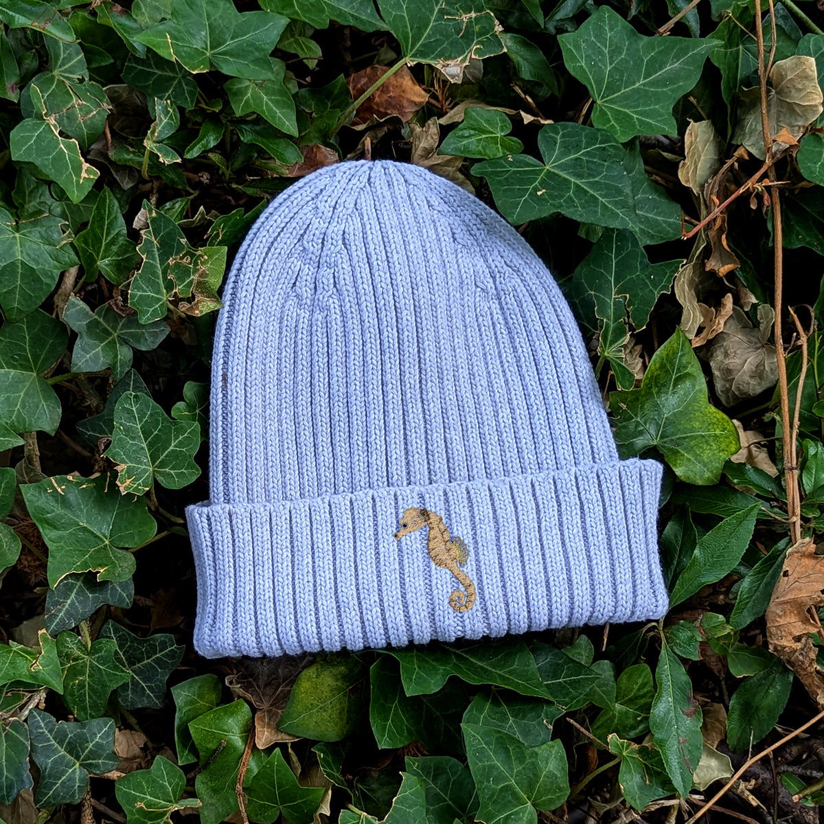 Seahorse Embroidered Kids Beanie (3 - 7 years)