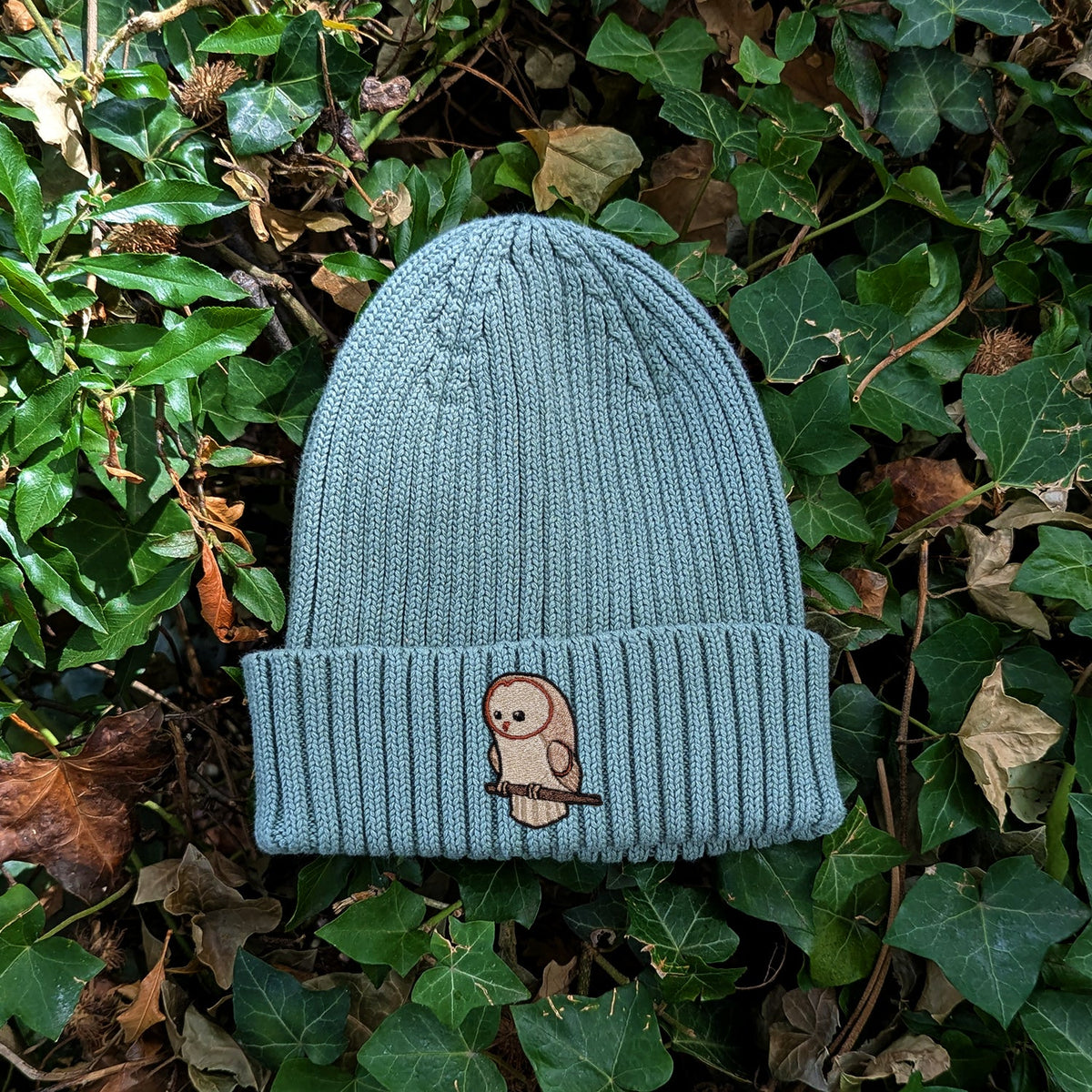 Barn Owl Cute Embroidered Kids Beanie (3 - 7 years)