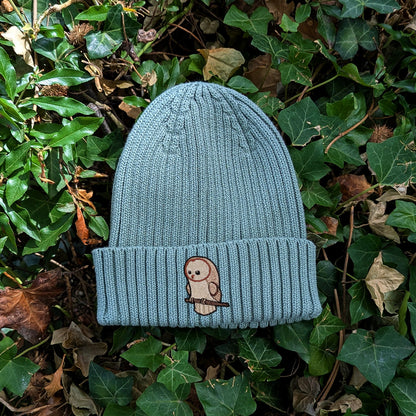Barn Owl Cute Embroidered Kids Beanie (3 - 7 years)