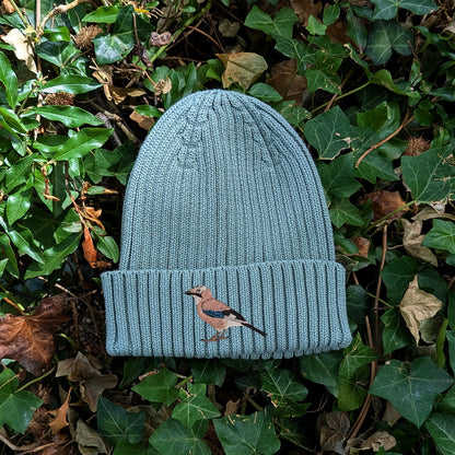 Eurasian Jay Embroidered Kids Beanie (3 - 7 years)