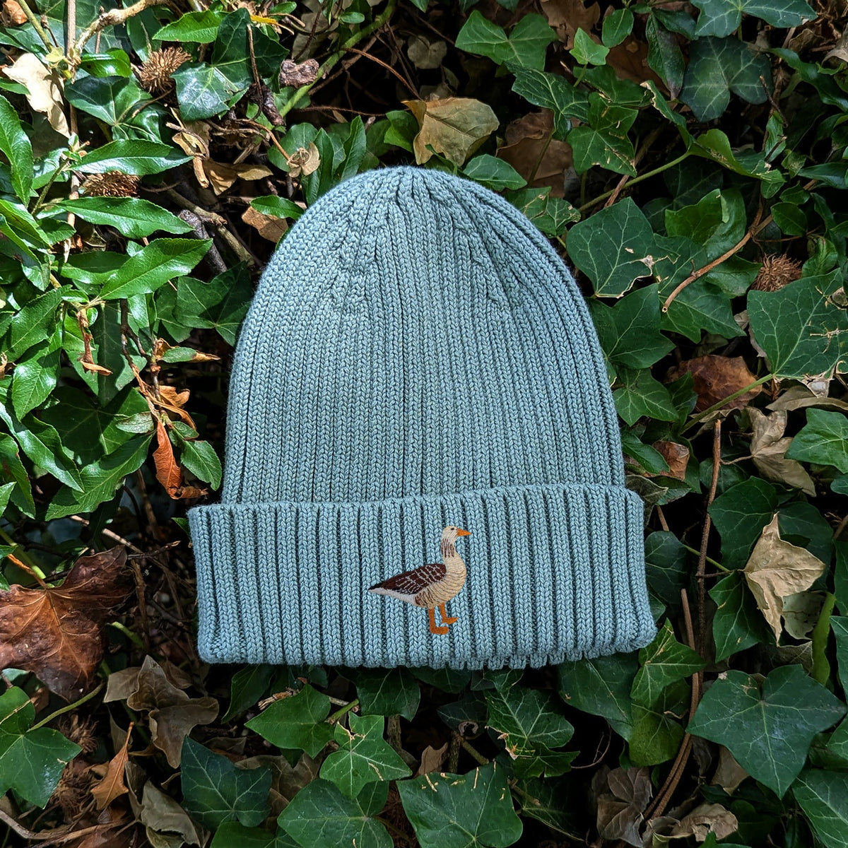 Greylag Goose Embroidered Kids Beanie (3 - 7 years)