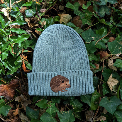 Hedgehog Embroidered Kids Beanie (3 - 7 years)