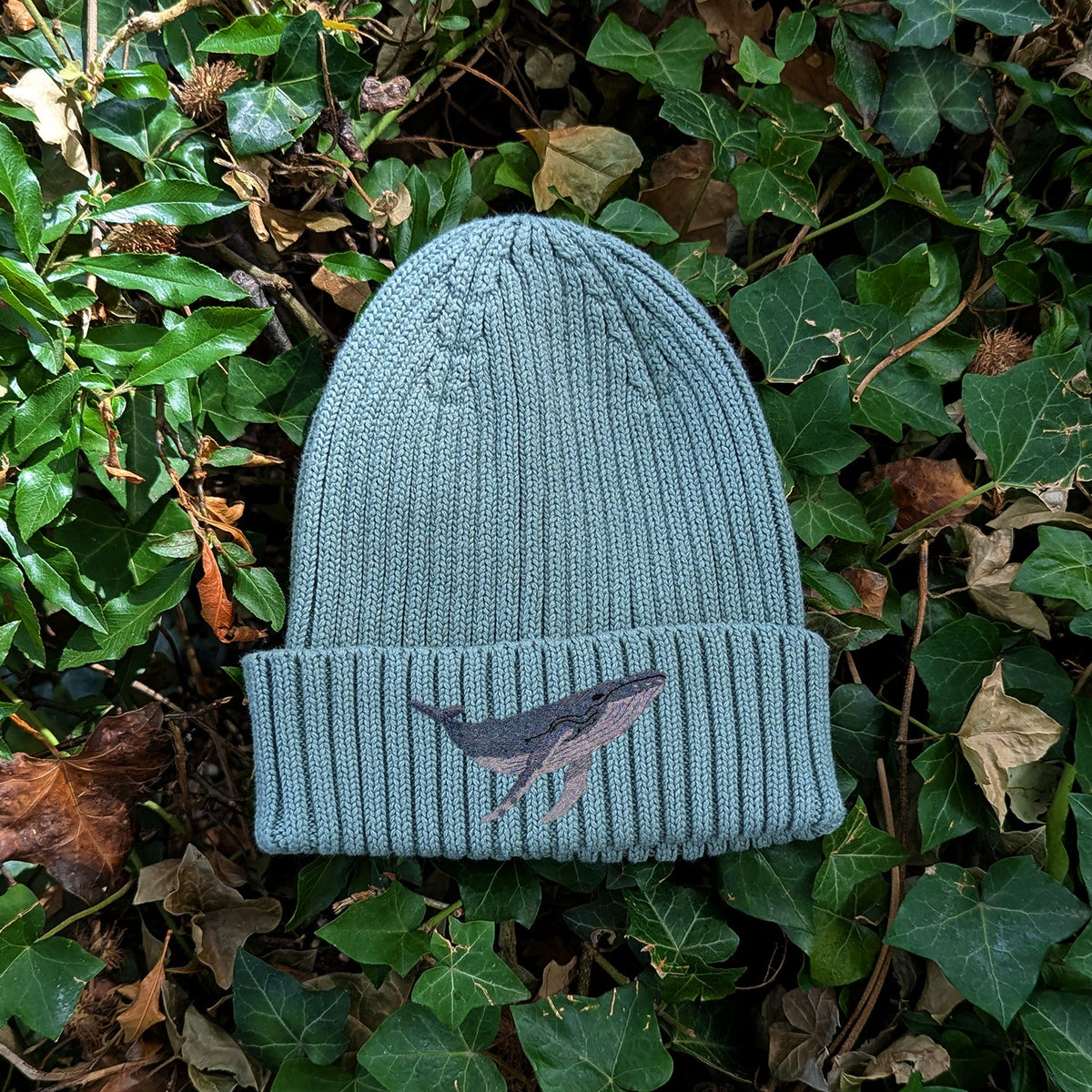 Humpback Whale Embroidered Kids Beanie (3 - 7 years)