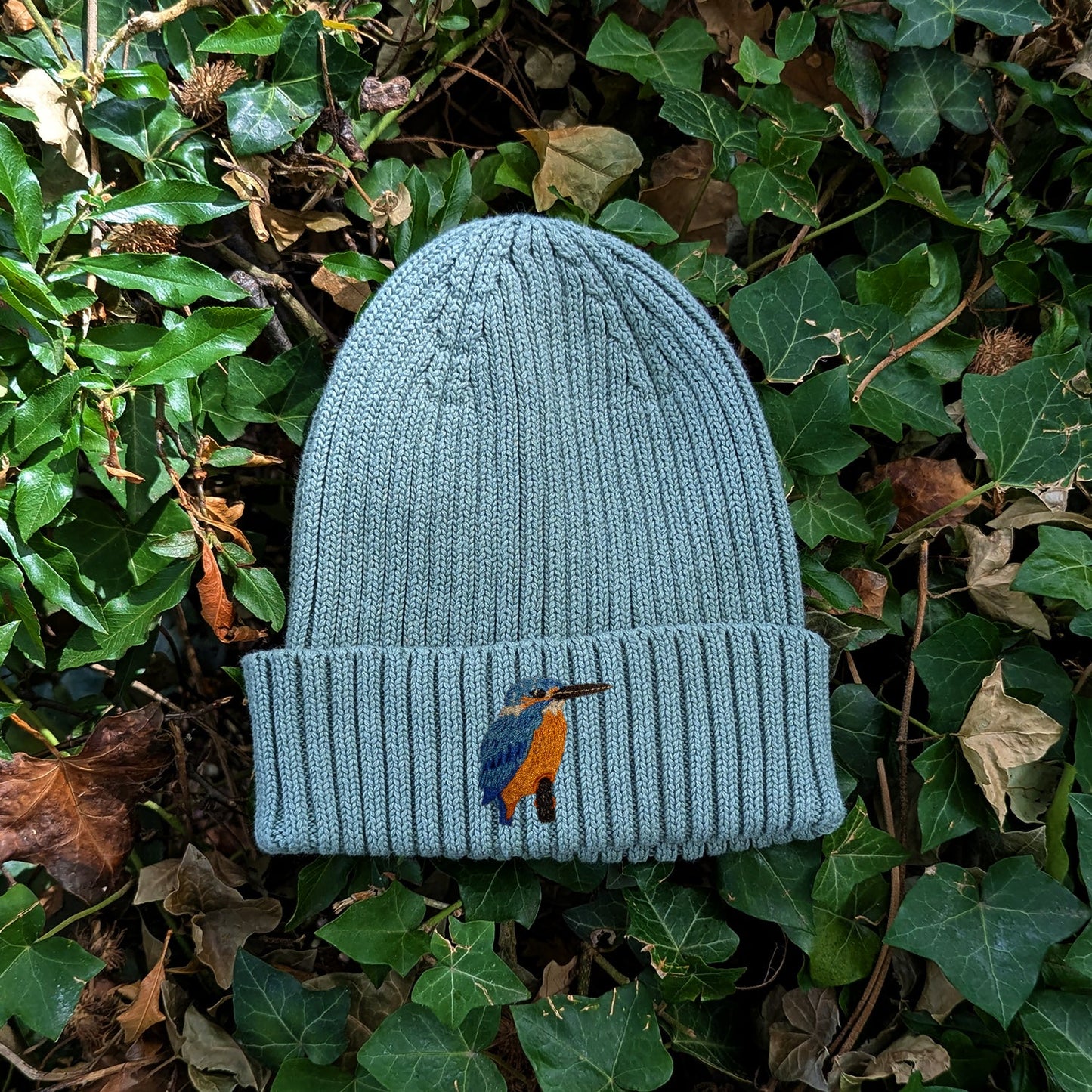 Kingfisher Embroidered Kids Beanie (3 - 7 years)