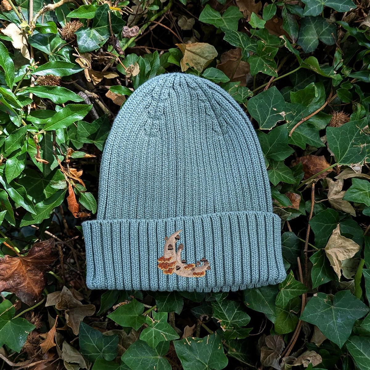 Mushroom Moon Crescent Embroidered Kids Beanie (3 - 7 years)