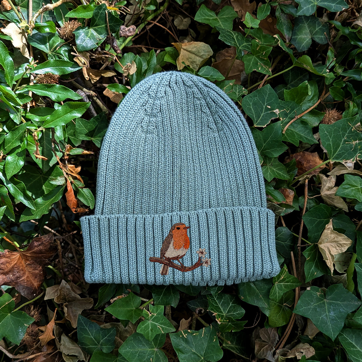 Robin Embroidered Kids Beanie (3 - 7 years)