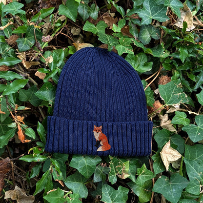 Fox Embroidered Kids Beanie (3 - 7 years)