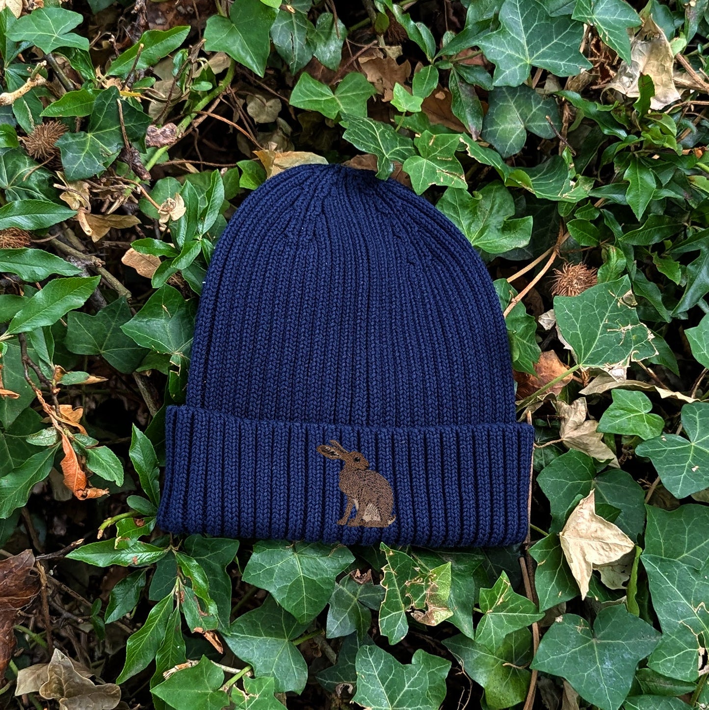 Hare Embroidered Kids Beanie (3 - 7 years)