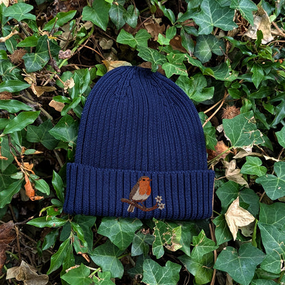 Robin Embroidered Kids Beanie (3 - 7 years)