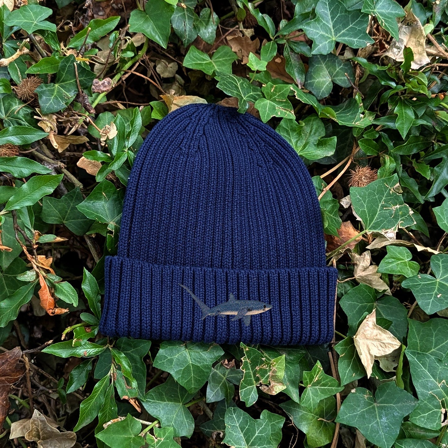 Thresher Shark Embroidered Kids Beanie (3 - 7 years)