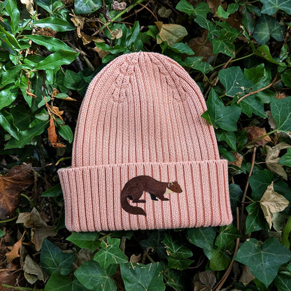 Pine Marten Embroidered Kids Beanie (3 - 7 years)