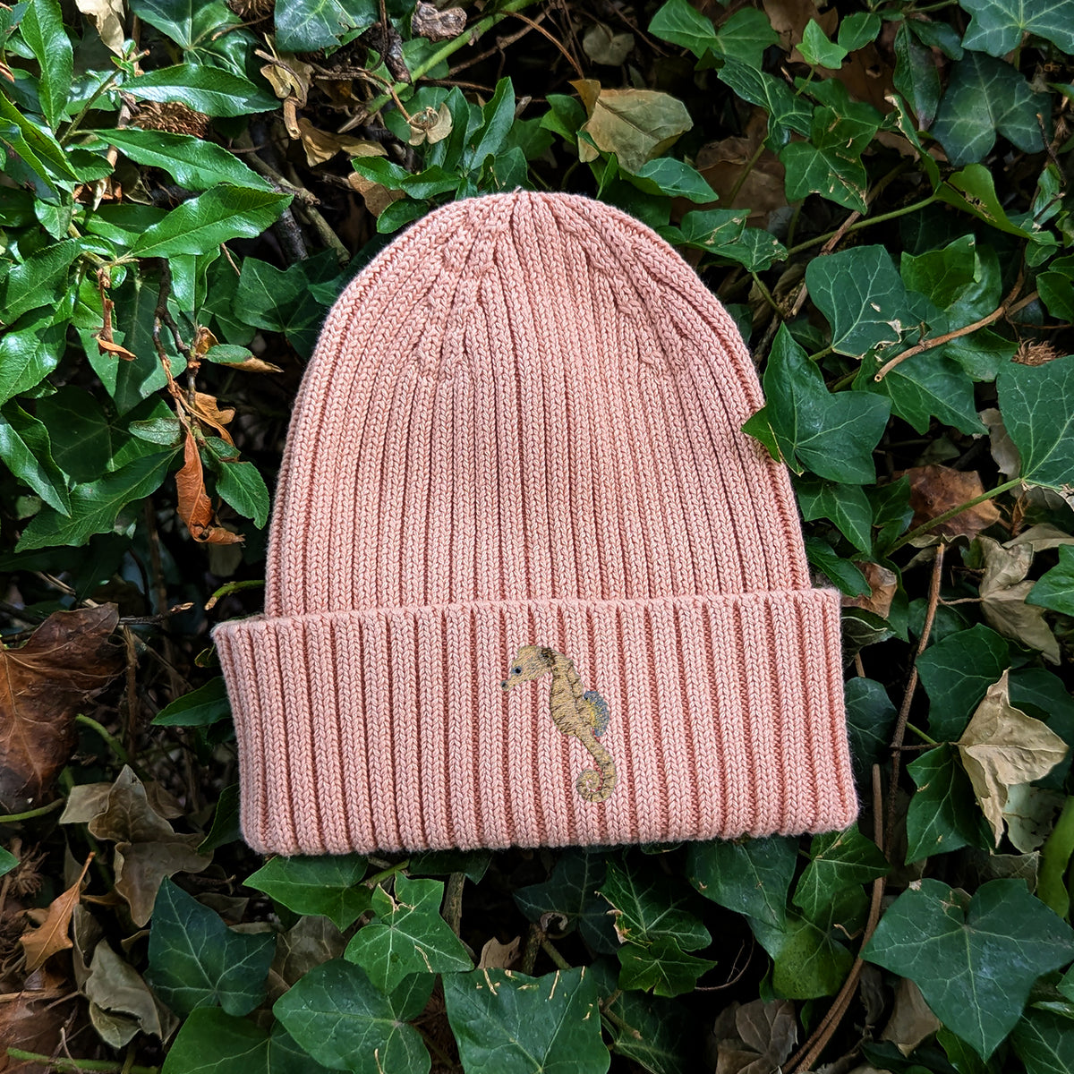 Seahorse Embroidered Kids Beanie (3 - 7 years)