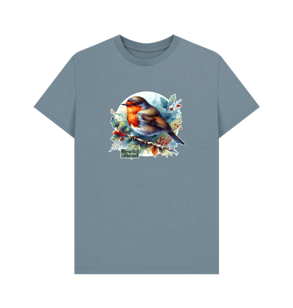 Stone Blue Robin Redbreast Men's T-Shirt