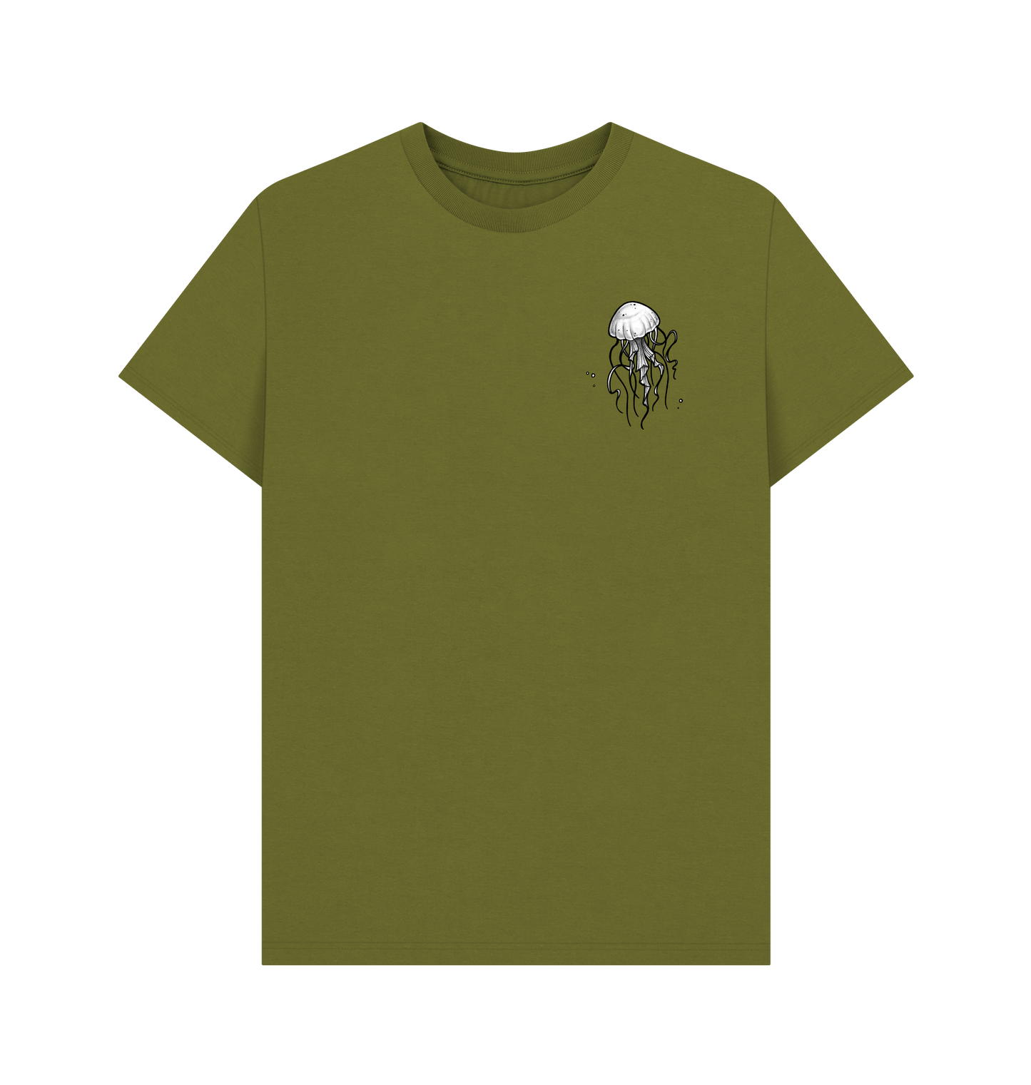 Moss Green Printed T-shirt Front