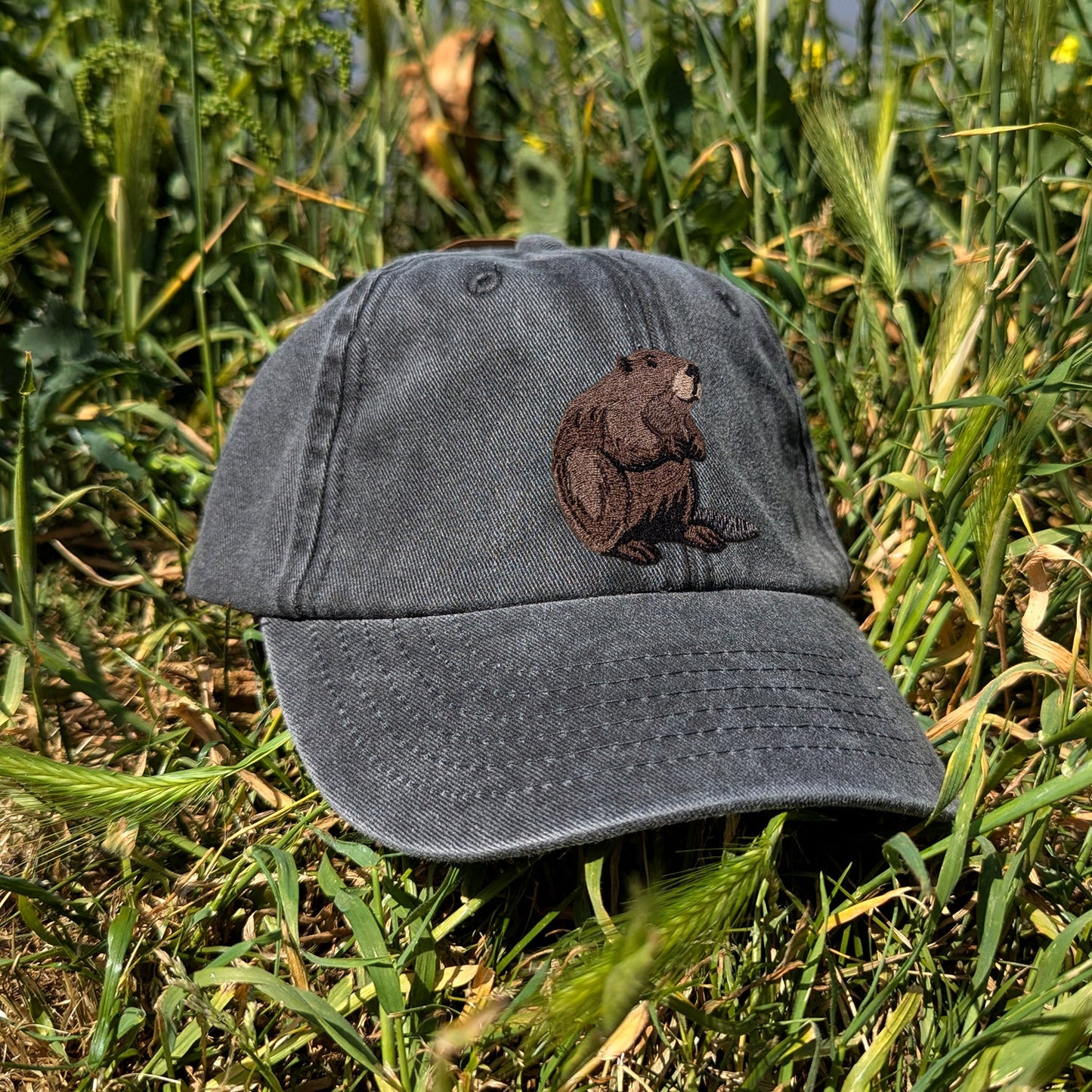 Beaver Embroidered Kids Baseball Cap