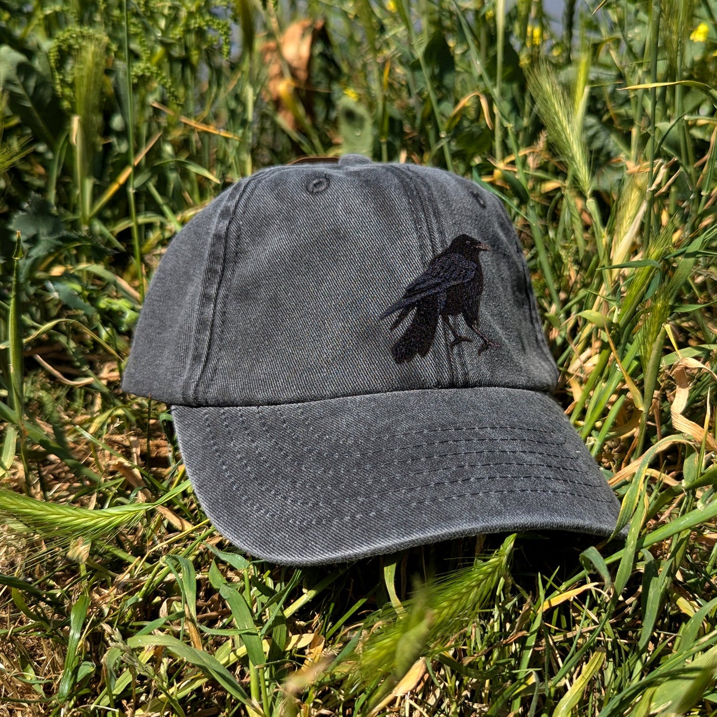 Crow Embroidered Kids Baseball Cap (Ages 5 and Up)