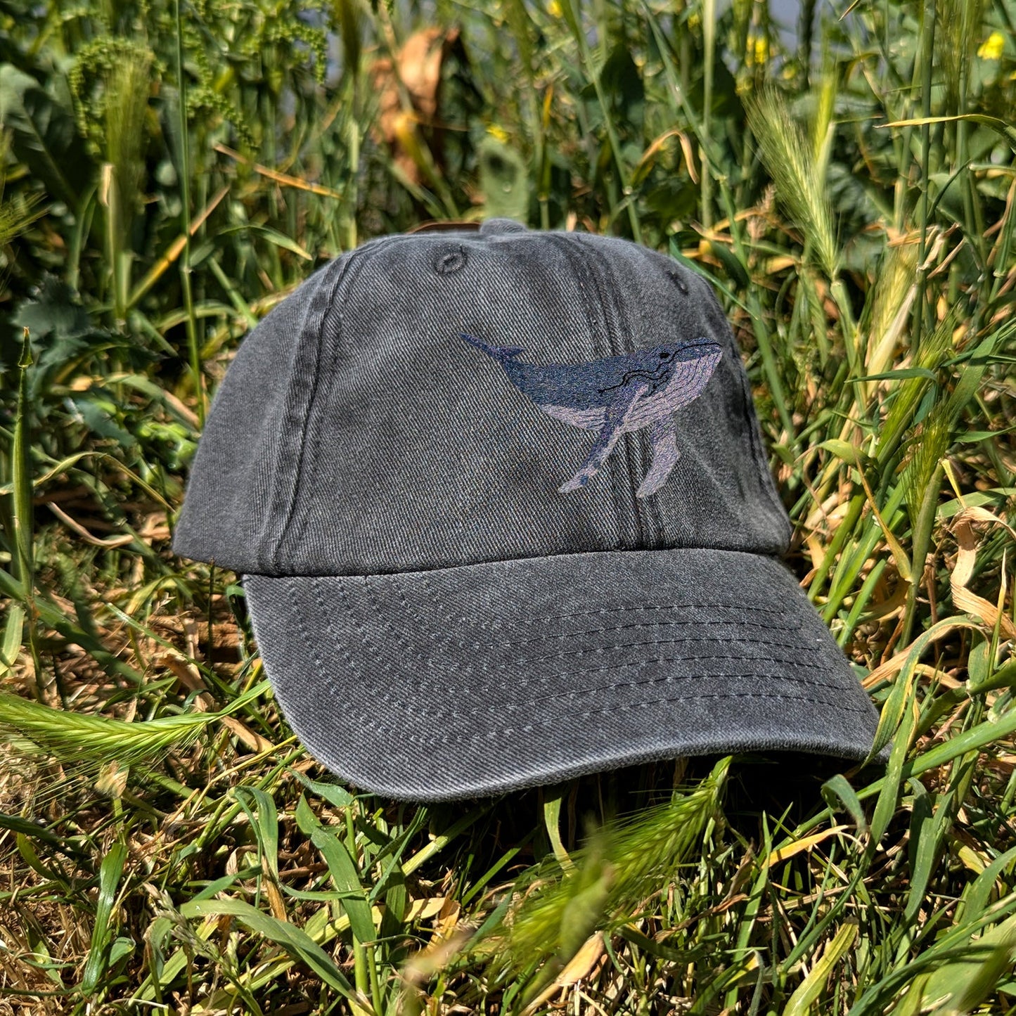Humpback Whale Embroidered Kids Baseball Cap (Ages 5 and Up)