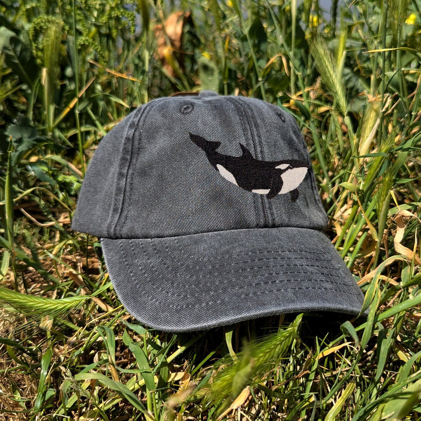 Orca Embroidered Kids Baseball Cap (Ages 5 and Up)