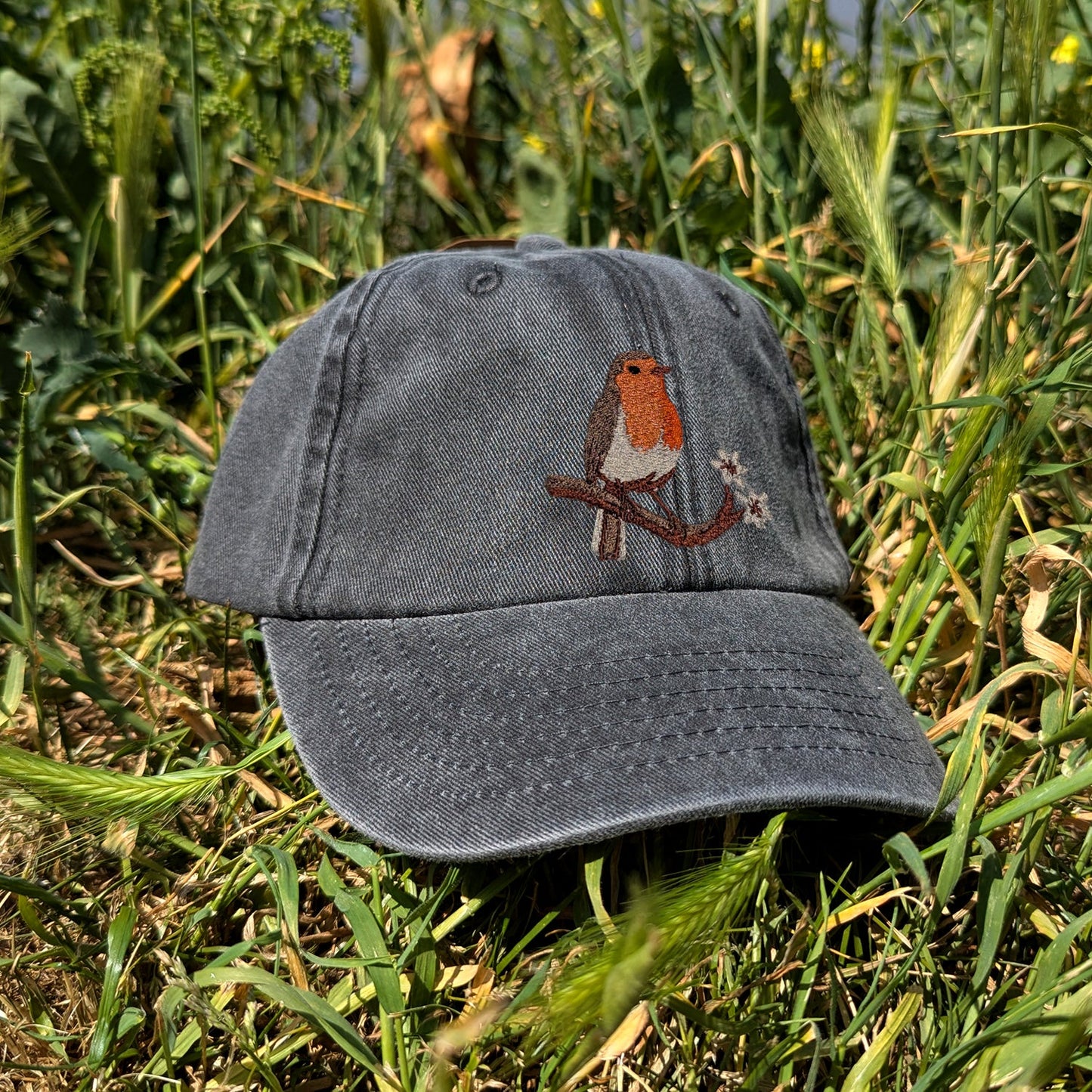 Robin Embroidered Kids Baseball Cap
