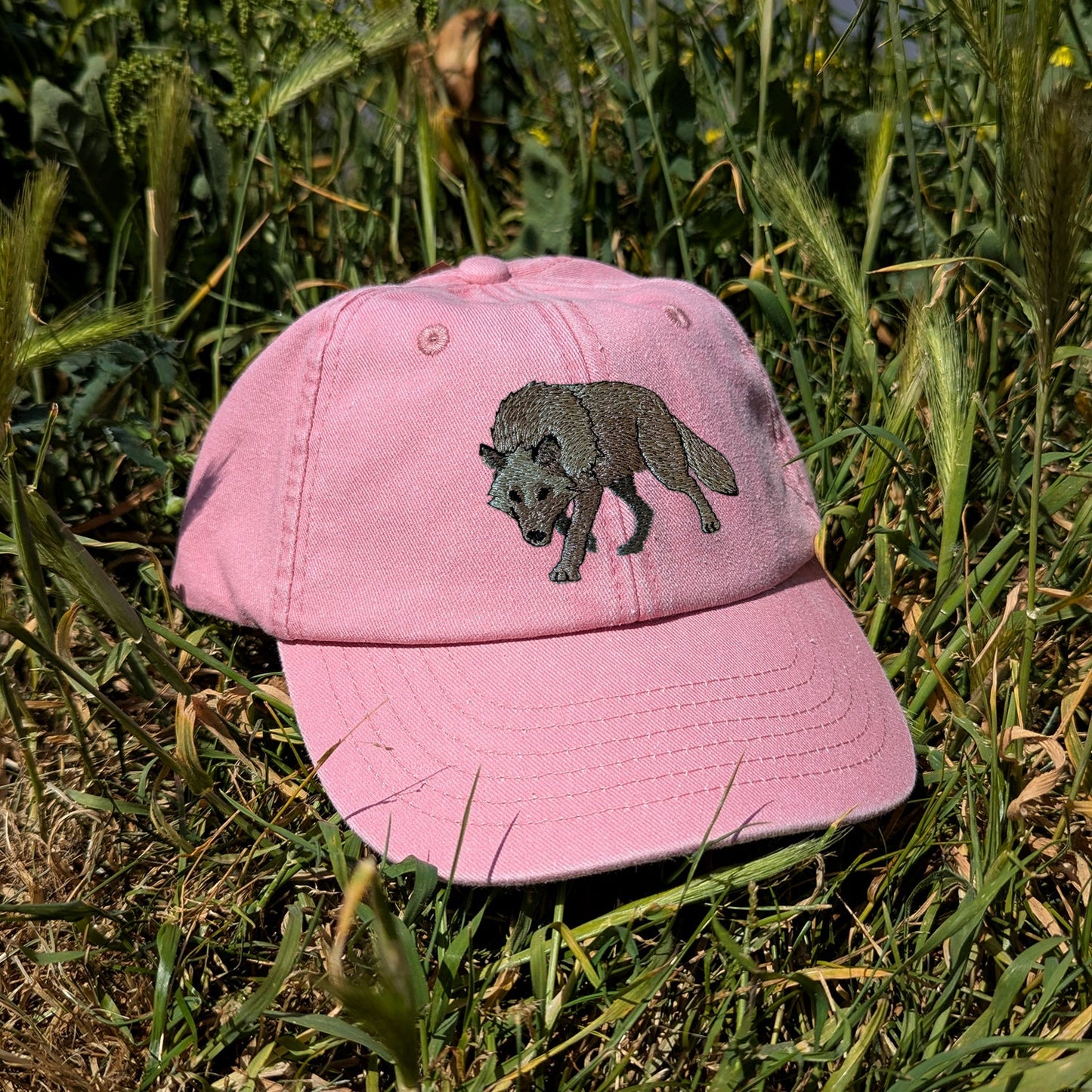 Grey Wolf Embroidered Kids Baseball Cap (Ages 5 and Up)