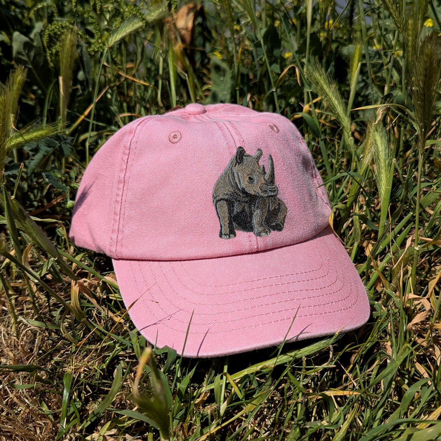 Rhino Embroidered Kids Baseball Cap (Ages 5 and Up)
