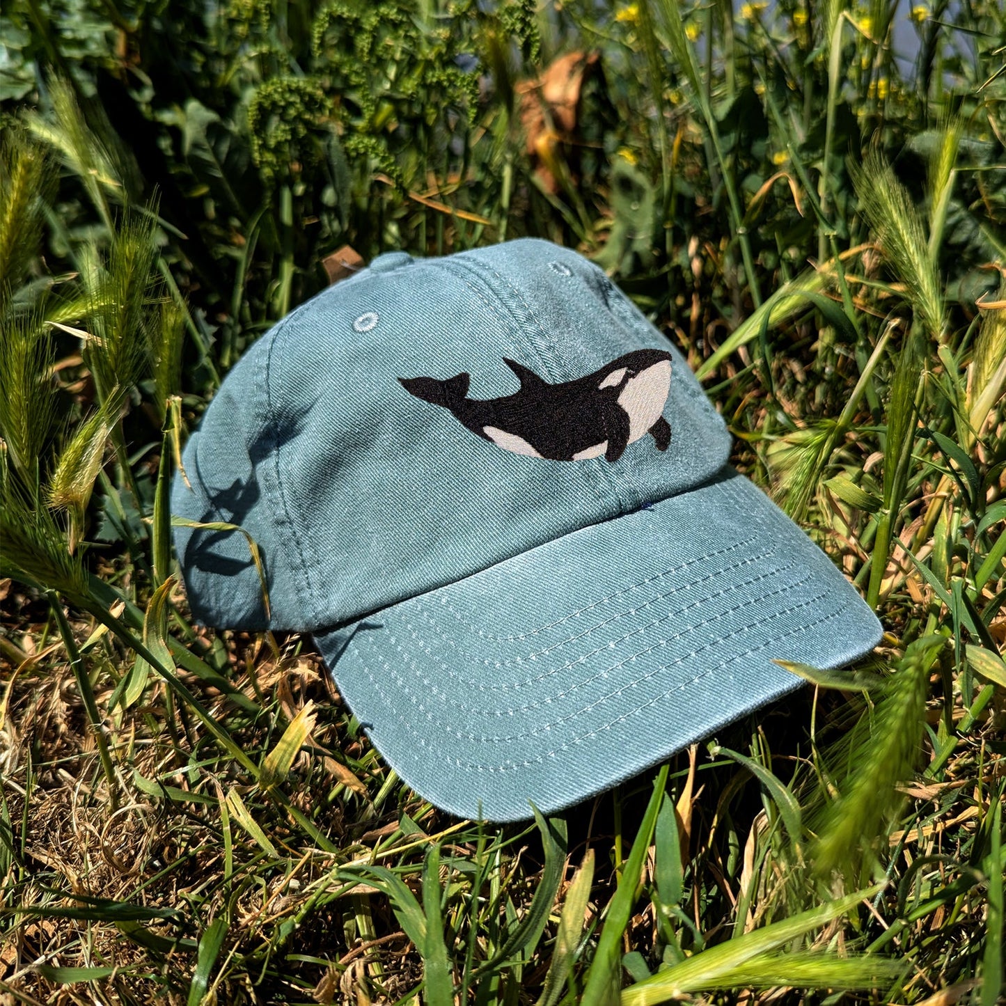 Orca Embroidered Kids Baseball Cap (Ages 5 and Up)