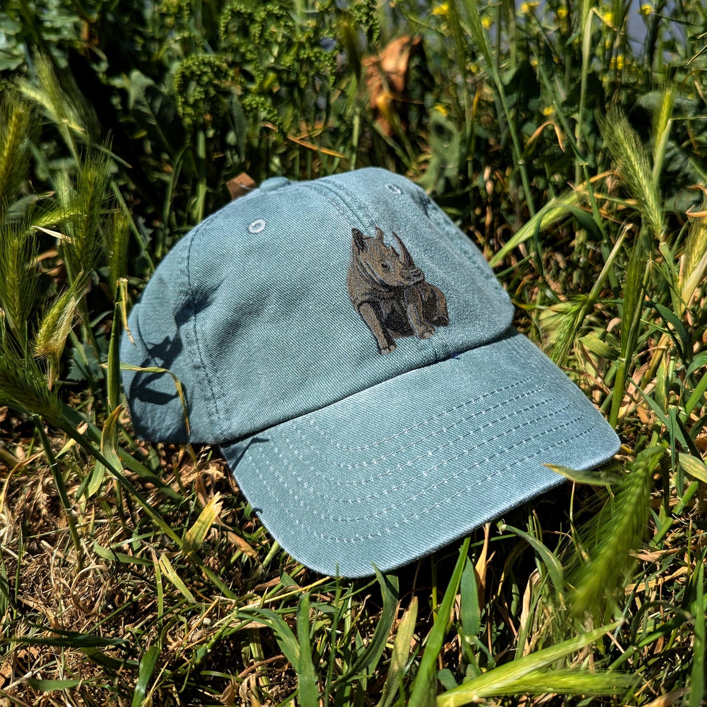 Rhino Embroidered Kids Baseball Cap (Ages 5 and Up)