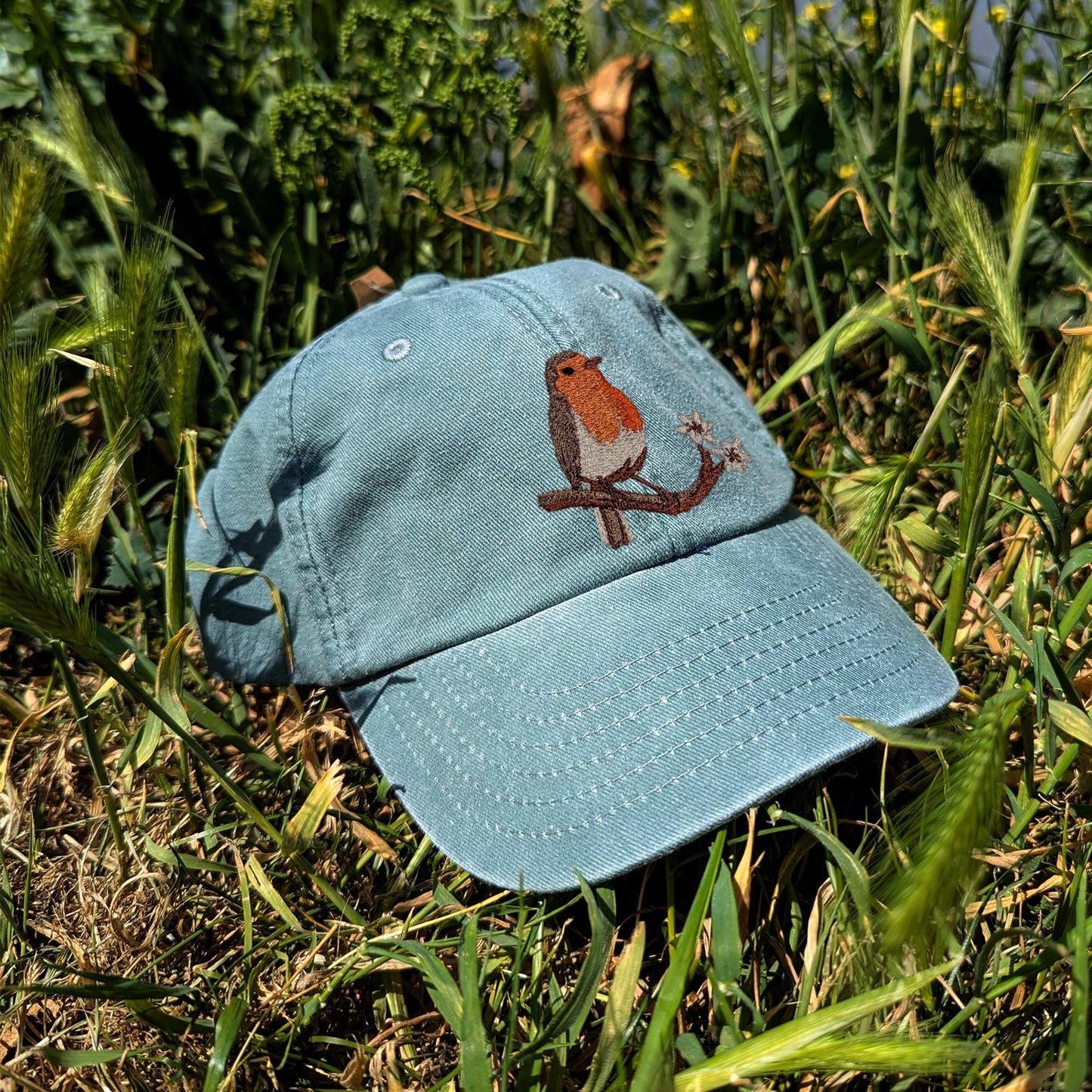 Robin Embroidered Kids Baseball Cap