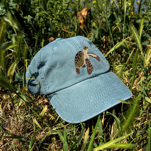 Sea Turtle Embroidered Kids Baseball Cap