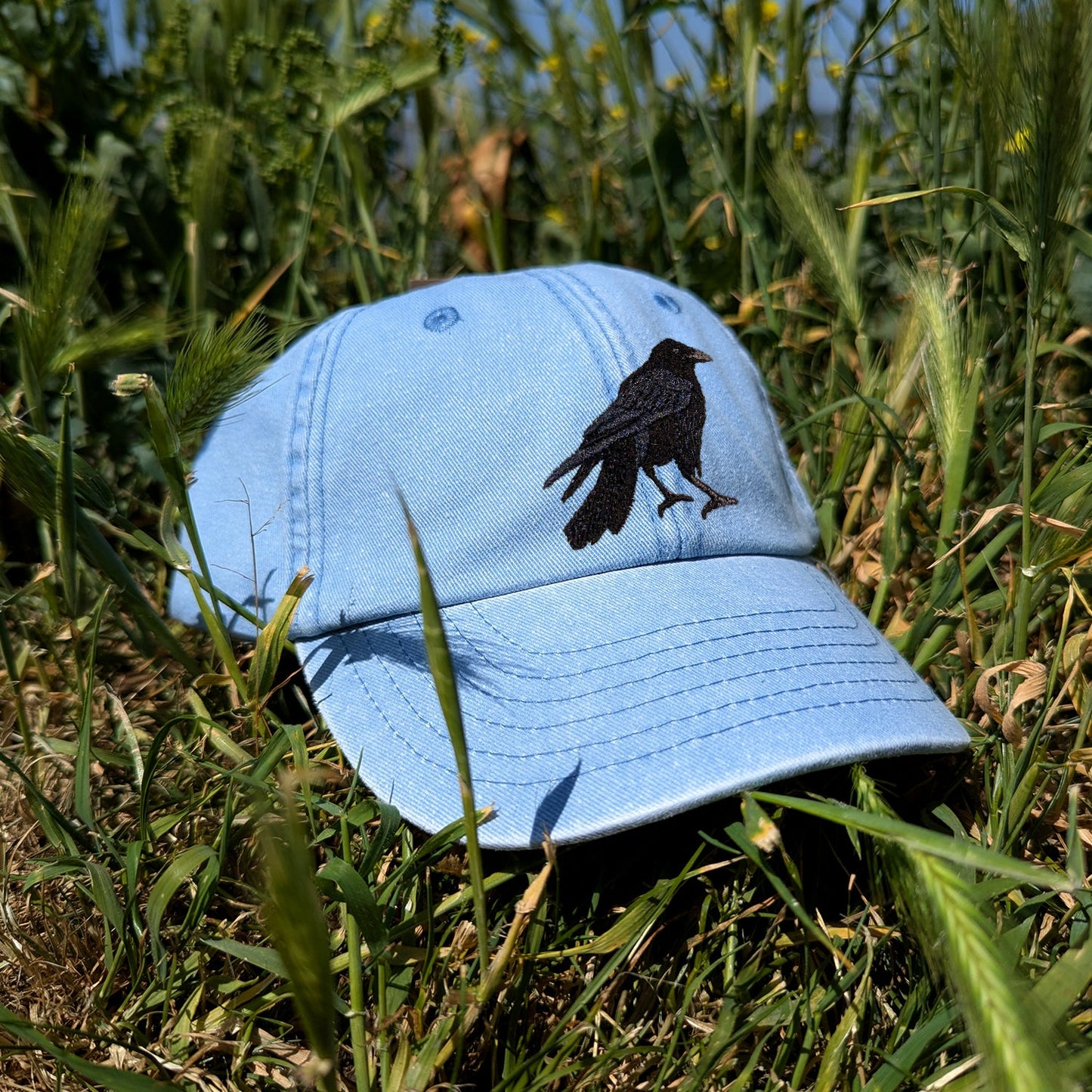 Crow Embroidered Kids Baseball Cap (Ages 5 and Up)
