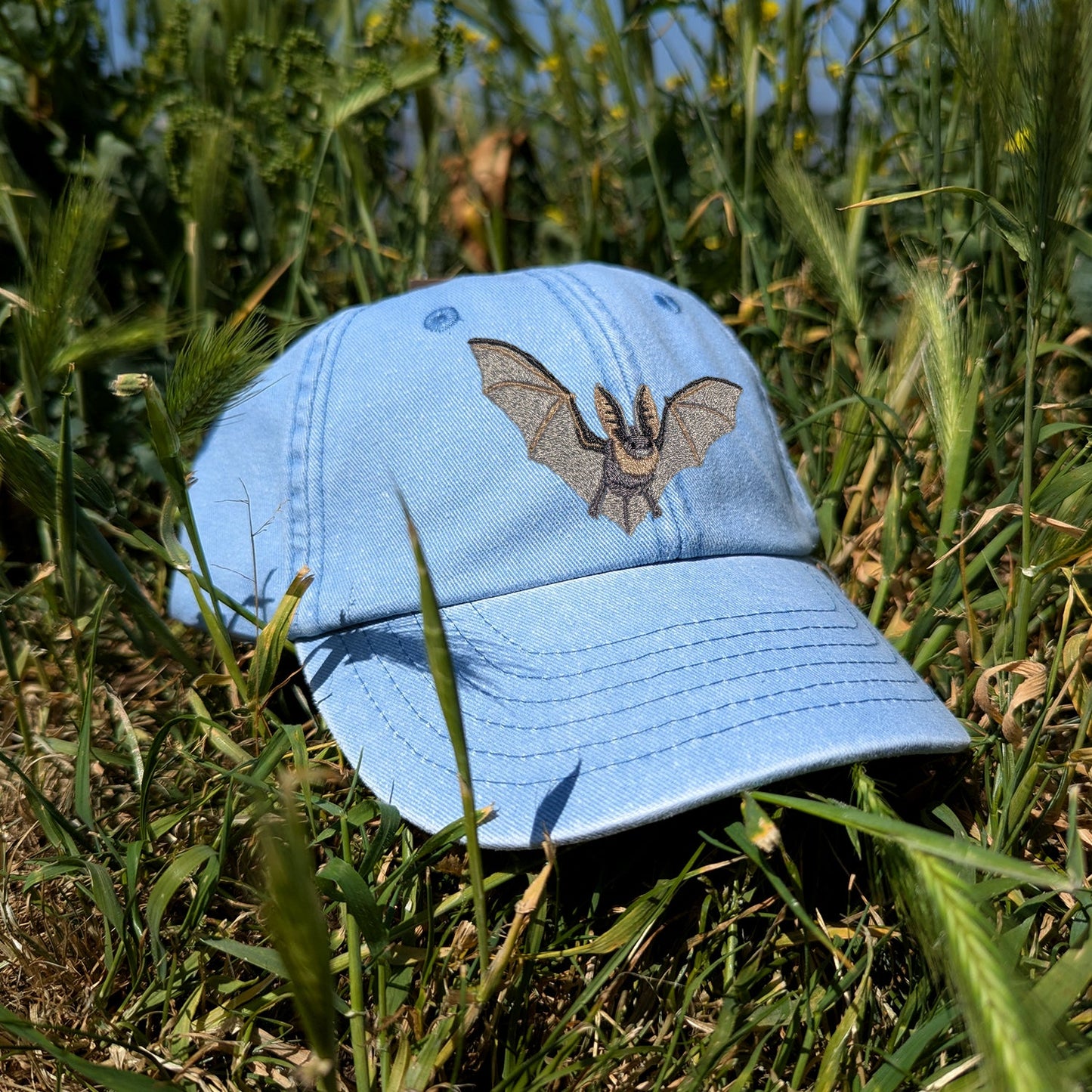 Grey Long-Eared Bat Embroidered Kids Baseball Cap