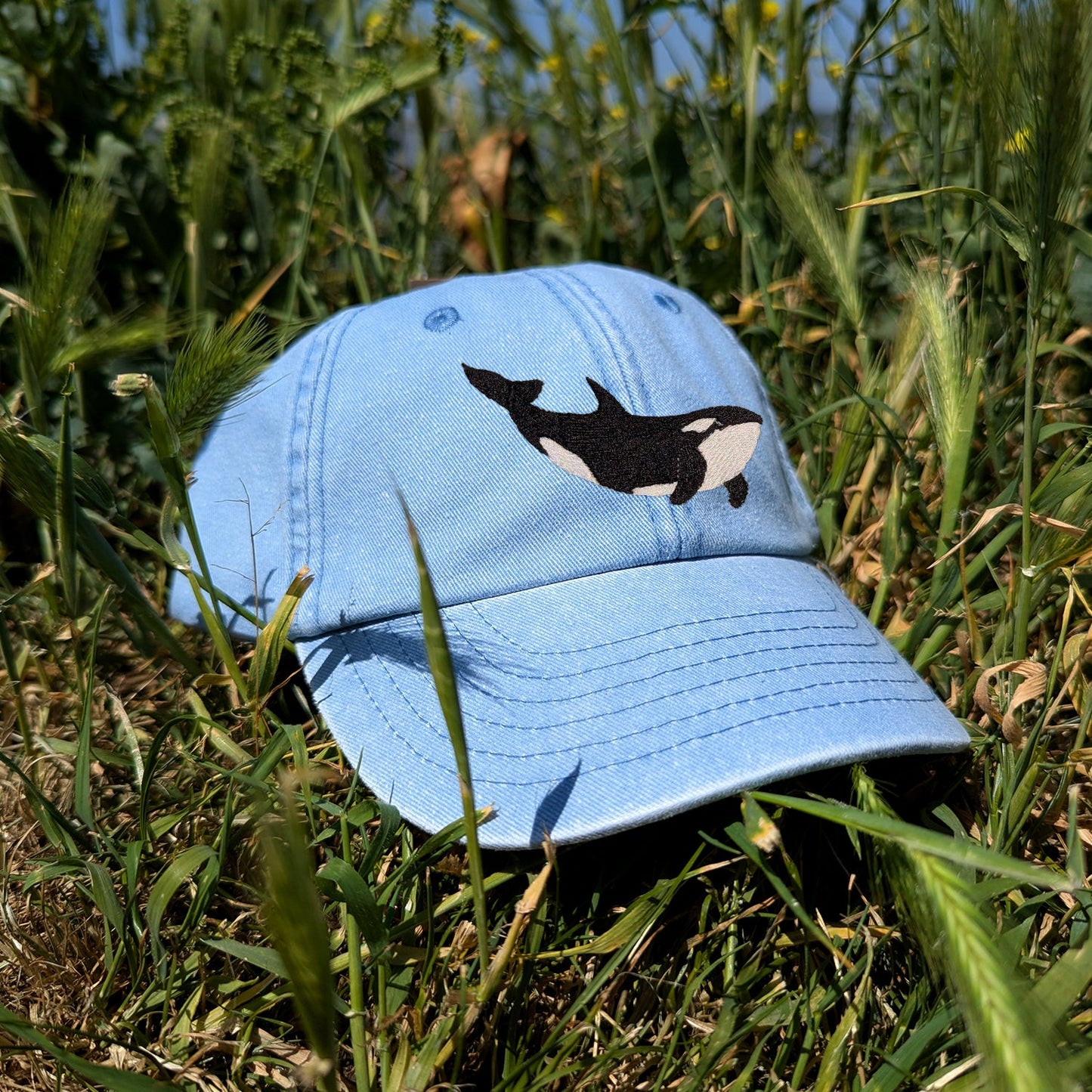 Orca Embroidered Kids Baseball Cap (Ages 5 and Up)