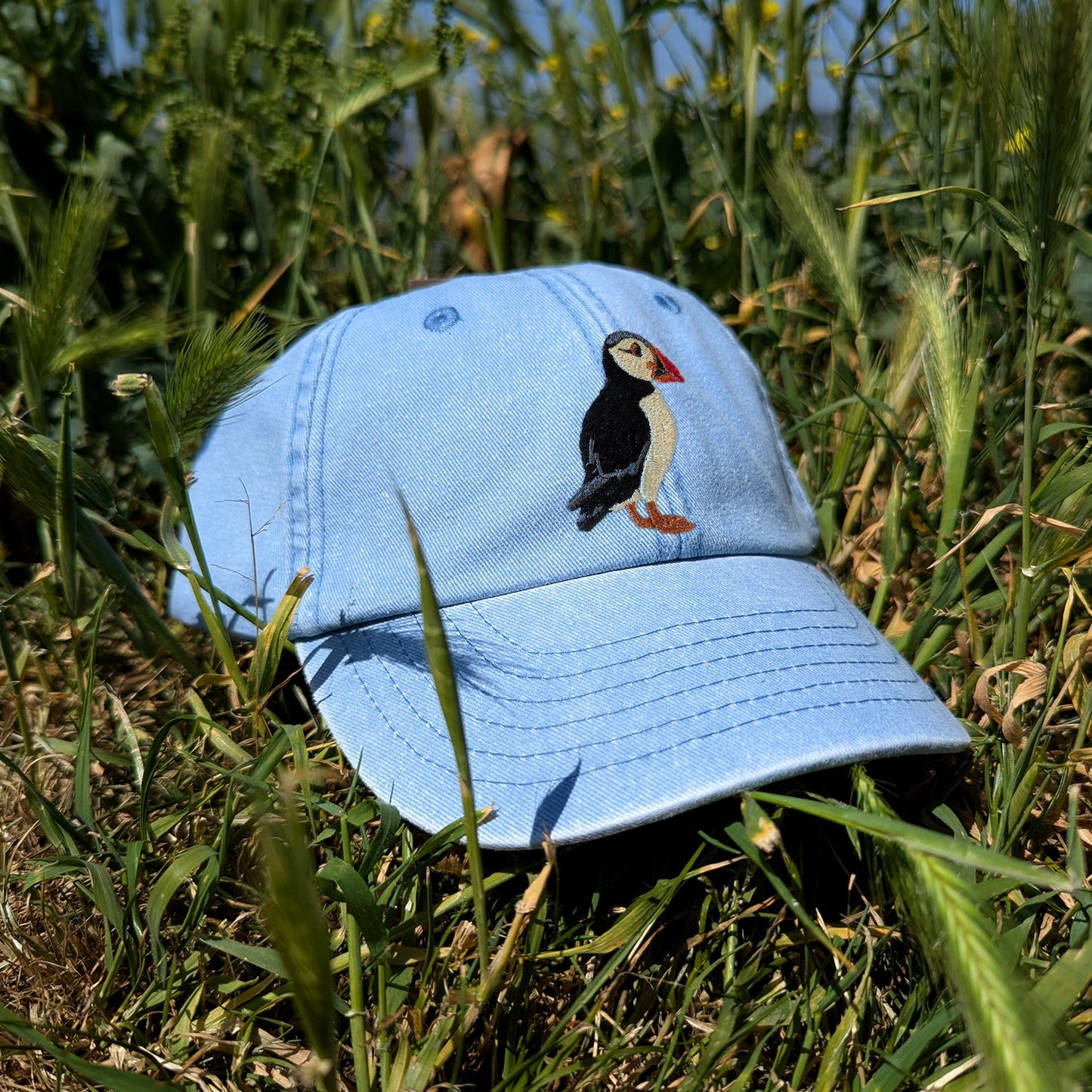 Puffin Embroidered Kids Baseball Cap