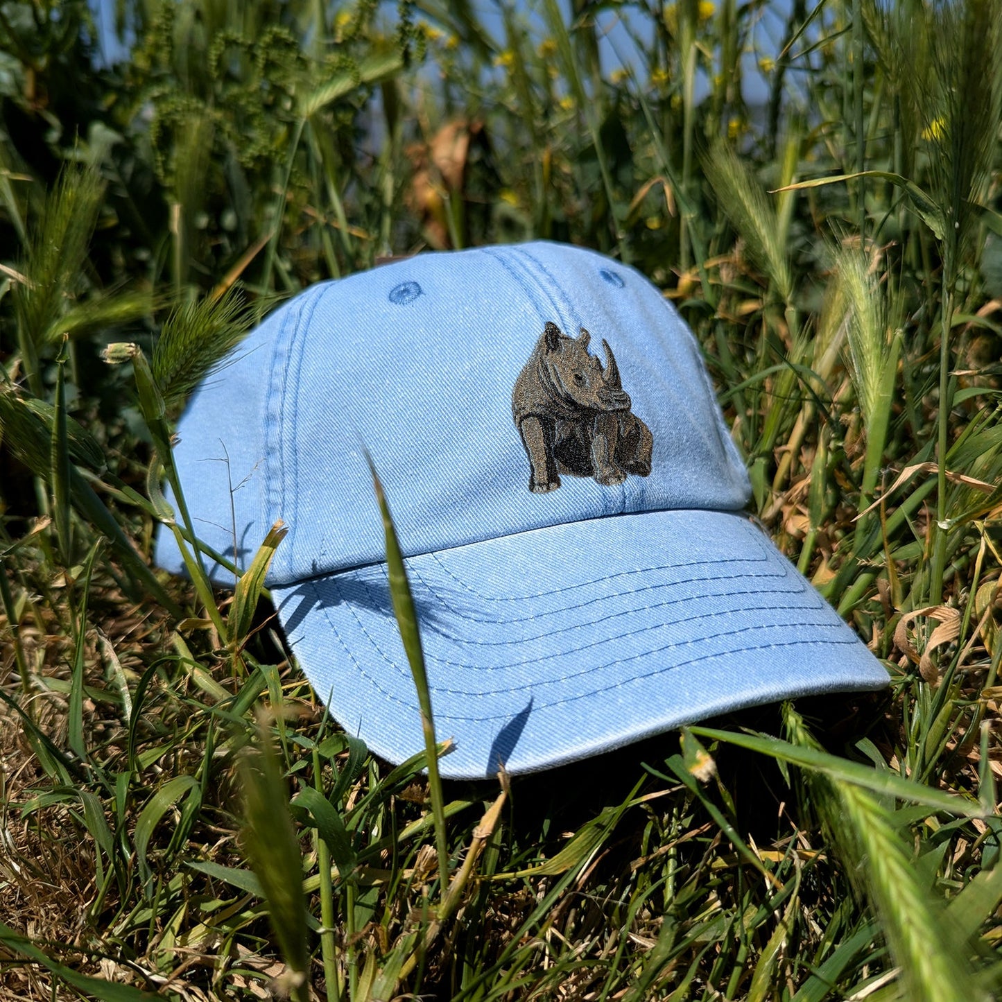 Rhino Embroidered Kids Baseball Cap (Ages 5 and Up)