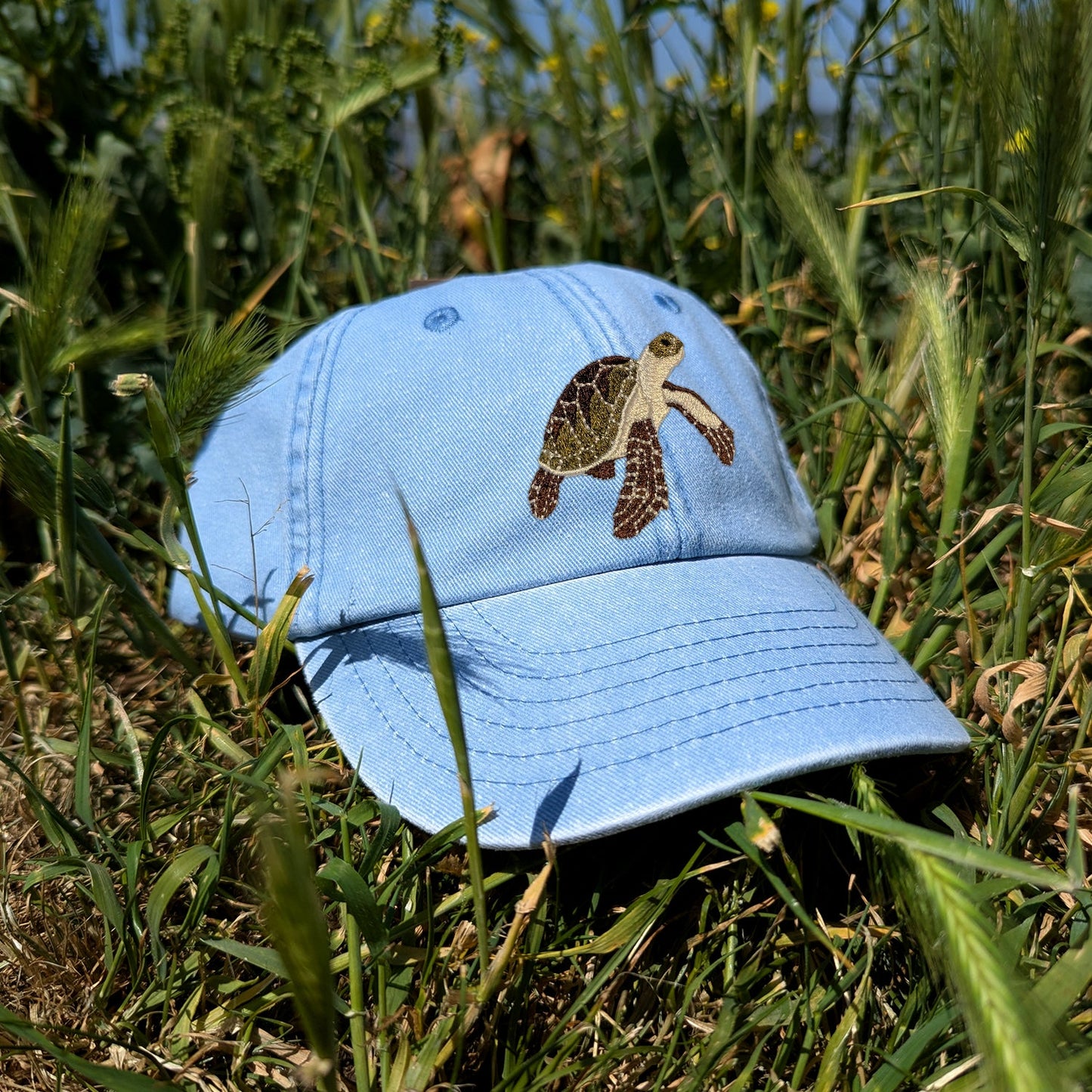 Sea Turtle Embroidered Kids Baseball Cap
