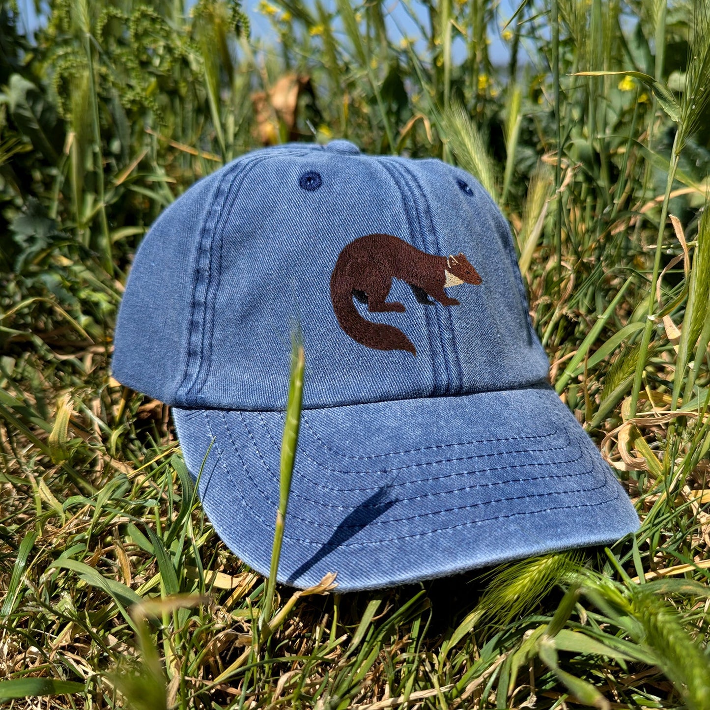 Pine Marten Embroidered Kids Baseball Cap (Ages 5 and Up)