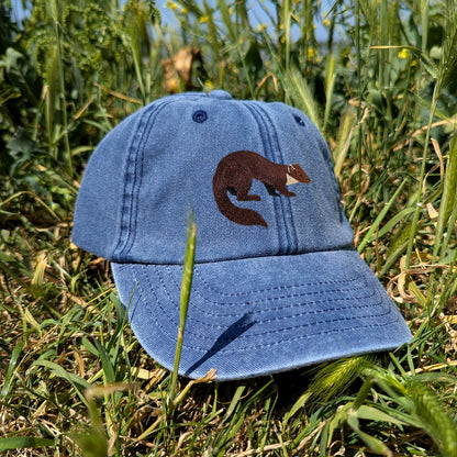 Pine Marten Embroidered Kids Baseball Cap (Ages 5 and Up)