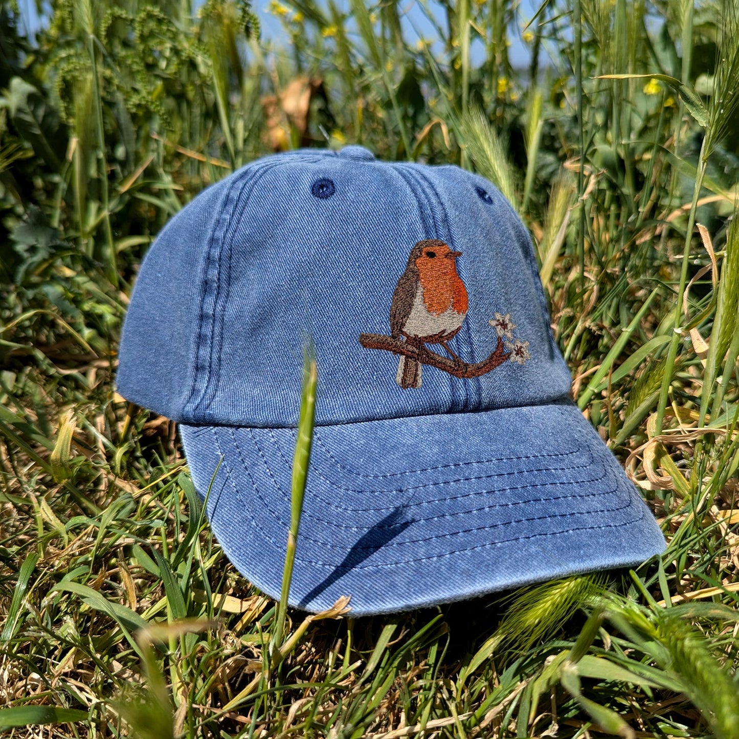 Robin Embroidered Kids Baseball Cap