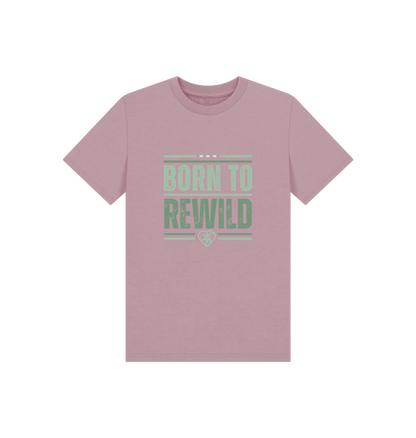 Mauve Born to Rewild Kids T-Shirt