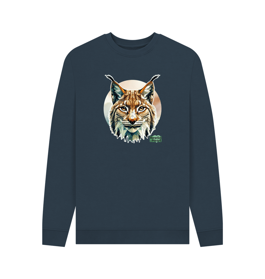 Navy Blue Printed Sweater Front
