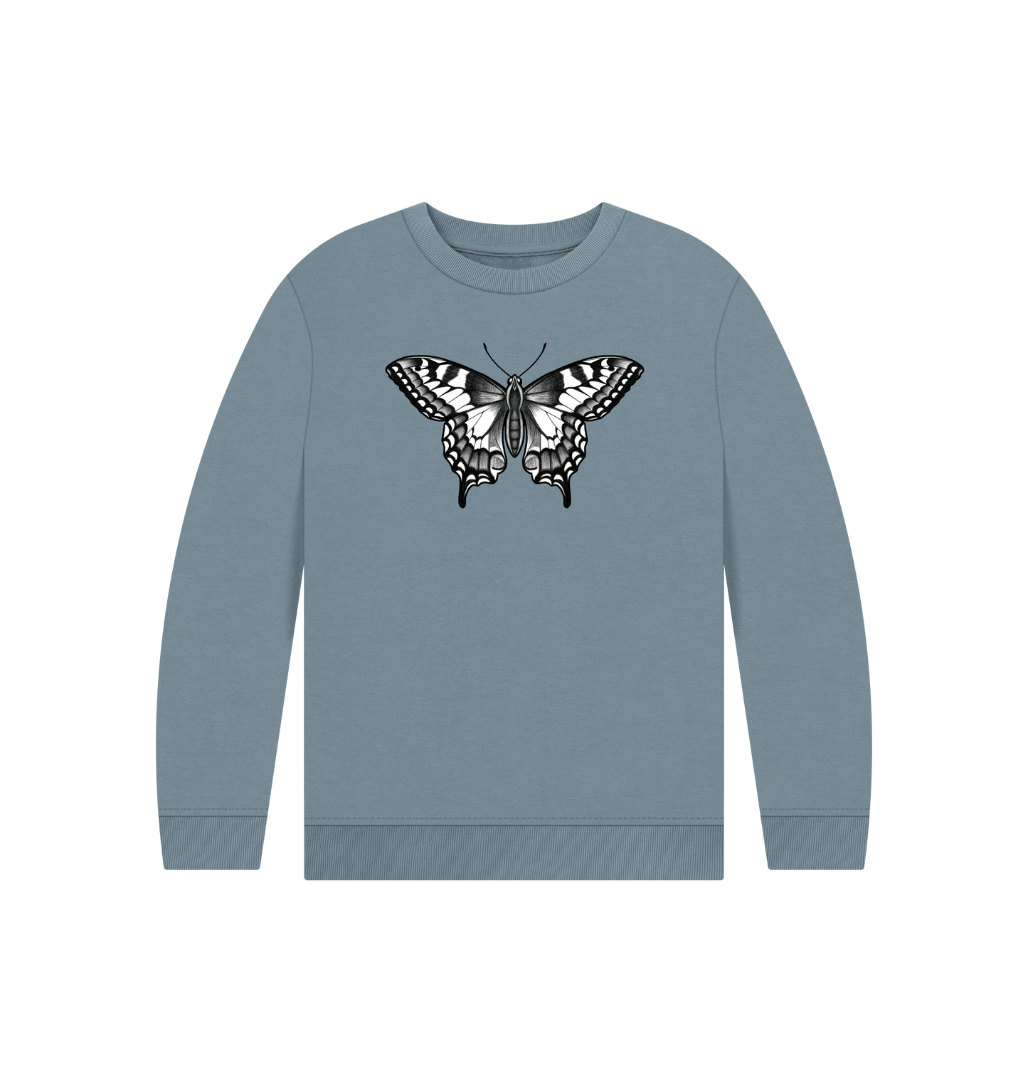 Stone Blue Printed Kids Jumper Front