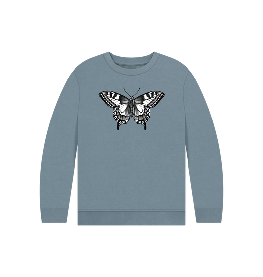 Stone Blue Printed Kids Jumper Front