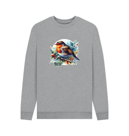 Light Heather Robin Redbreast Men's Sweater