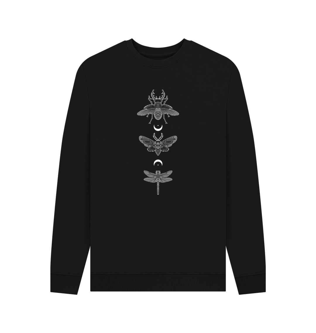 Black Moonlit Insect Trio Men's Sweater